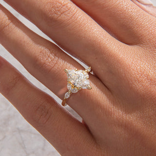 Emerald Pave Engagement Ring – 1 CT Lab Grown Diamond