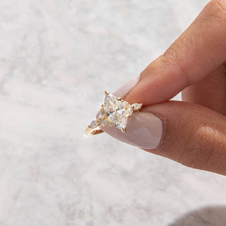 Emerald Pave Engagement Ring – 1 CT Lab Grown Diamond