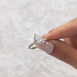 Emerald Pave Engagement Ring – 1 CT Lab Grown Diamond