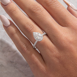 Emerald Pave Engagement Ring – 1 CT Lab Grown Diamond
