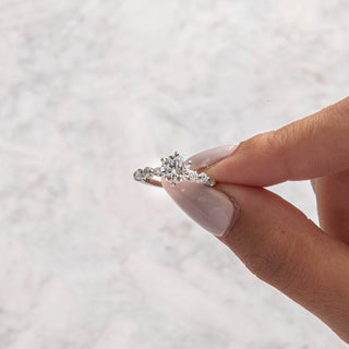 Emerald Pave Engagement Ring – 1 CT Lab Grown Diamond