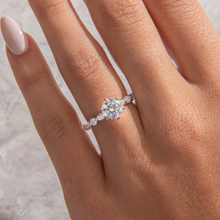 Emerald Pave Engagement Ring – 1 CT Lab Grown Diamond