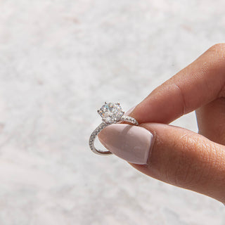 Emerald Pave Engagement Ring – 1 CT Lab Grown Diamond