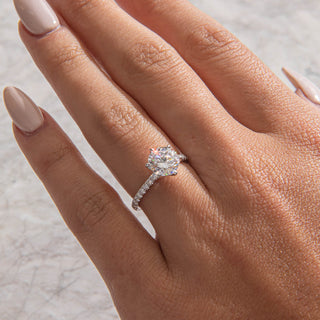 Emerald Pave Engagement Ring – 1 CT Lab Grown Diamond