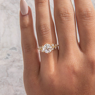 Emerald Pave Engagement Ring – 1 CT Lab Grown Diamond