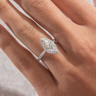 Emerald Pave Engagement Ring – 1 CT Lab Grown Diamond