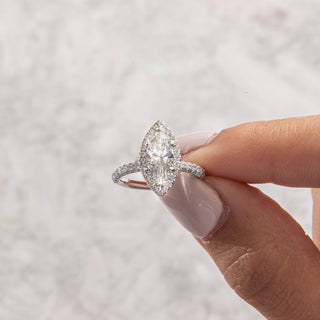 Emerald Pave Engagement Ring – 1 CT Lab Grown Diamond