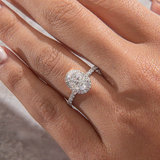 Emerald Pave Engagement Ring – 1 CT Lab Grown Diamond