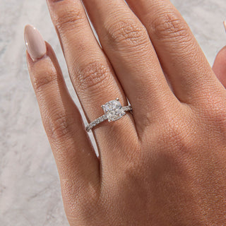 Emerald Pave Engagement Ring – 1 CT Lab Grown Diamond