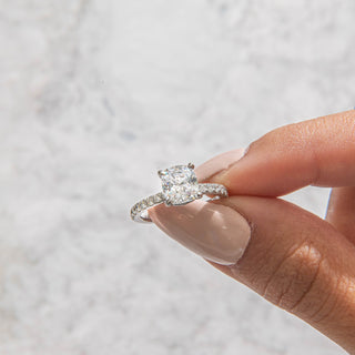 Emerald Pave Engagement Ring – 1 CT Lab Grown Diamond