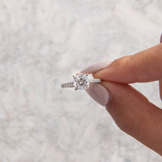 Emerald Pave Engagement Ring – 1 CT Lab Grown Diamond