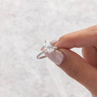 Emerald Pave Engagement Ring – 1 CT Lab Grown Diamond