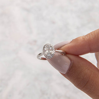 Emerald Pave Engagement Ring – 1 CT Lab Grown Diamond