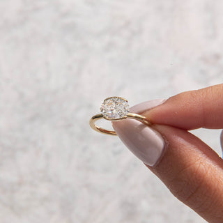 Emerald Pave Engagement Ring – 1 CT Lab Grown Diamond