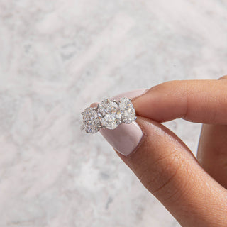 Emerald Pave Engagement Ring – 1 CT Lab Grown Diamond
