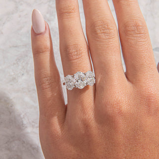 Emerald Pave Engagement Ring – 1 CT Lab Grown Diamond