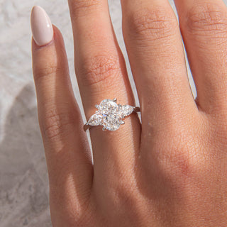 Emerald Pave Engagement Ring – 1 CT Lab Grown Diamond