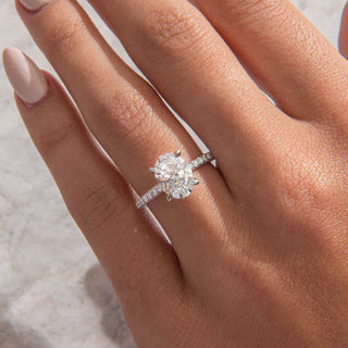 Emerald Pave Engagement Ring – 1 CT Lab Grown Diamond