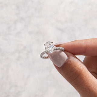 Emerald Pave Engagement Ring – 1 CT Lab Grown Diamond