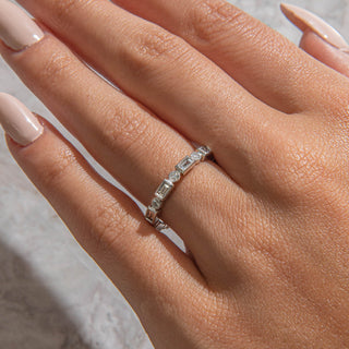 2.78 TCW Marquise Diamond Full Eternity DEF/VVS Lab Grown Wedding Band