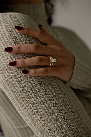 2 CT Round Three Stones Lab Grown Diamond Engagement Ring