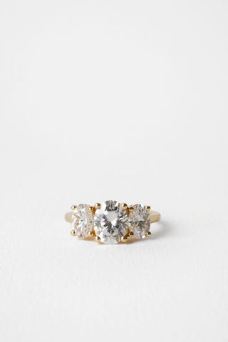 2 CT Round Three Stones Lab Grown Diamond Engagement Ring