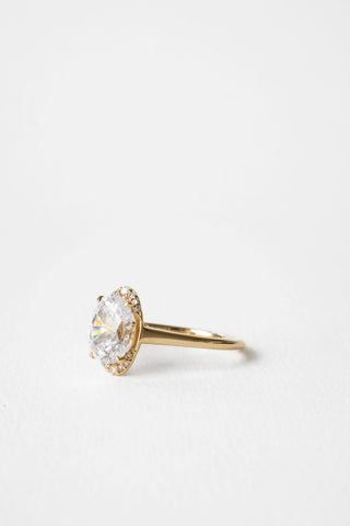2 CT Round Three Stones Lab Grown Diamond Engagement Ring