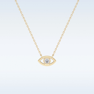 Customized Evil Shaped Moissanite Necklace –  0.8 CT Round Cut in 14K/18K Gold