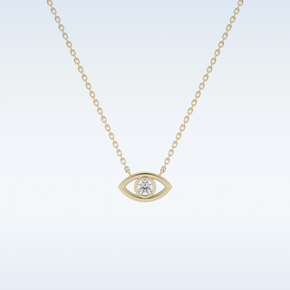 Customized Evil Shaped Moissanite Necklace –  0.8 CT Round Cut in 14K/18K Gold