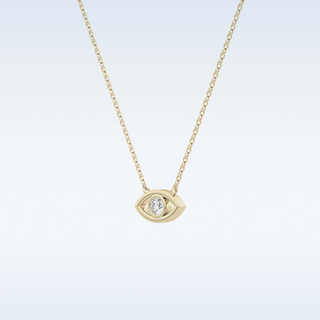 Customized Evil Shaped Moissanite Necklace –  0.8 CT Round Cut in 14K/18K Gold