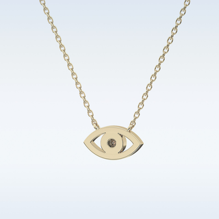 Customized Evil Shaped Moissanite Necklace –  0.8 CT Round Cut in 14K/18K Gold