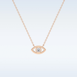 Customized Evil Shaped Moissanite Necklace –  0.8 CT Round Cut in 14K/18K Gold