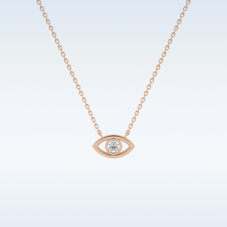 Customized Evil Shaped Moissanite Necklace –  0.8 CT Round Cut in 14K/18K Gold