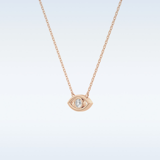 Customized Evil Shaped Moissanite Necklace –  0.8 CT Round Cut in 14K/18K Gold