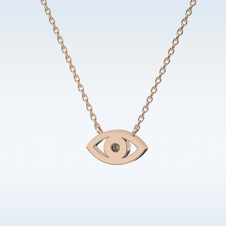 Customized Evil Shaped Moissanite Necklace –  0.8 CT Round Cut in 14K/18K Gold