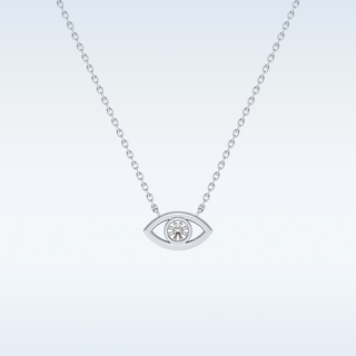 Customized Evil Shaped Moissanite Necklace –  0.8 CT Round Cut in 14K/18K Gold