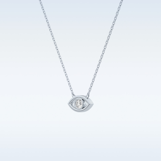 Customized Evil Shaped Moissanite Necklace –  0.8 CT Round Cut in 14K/18K Gold