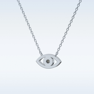 Customized Evil Shaped Moissanite Necklace –  0.8 CT Round Cut in 14K/18K Gold