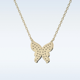 Customized Butterfly Shaped Moissanite Necklace – 0.9 CT Round Cut in 14K/18K Gold