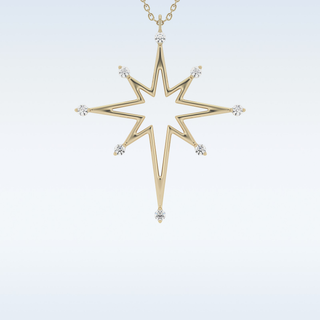 Customized Star Shaped Shaped Moissanite Necklace –  0.17 CT Round Cut in 14K/18K Gold