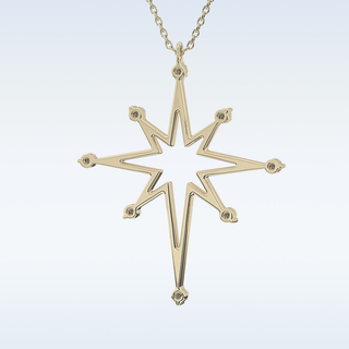 Customized Star Shaped Shaped Moissanite Necklace –  0.17 CT Round Cut in 14K/18K Gold