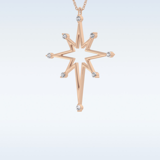Customized Star Shaped Shaped Moissanite Necklace –  0.17 CT Round Cut in 14K/18K Gold