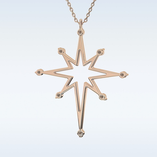Customized Star Shaped Shaped Moissanite Necklace –  0.17 CT Round Cut in 14K/18K Gold