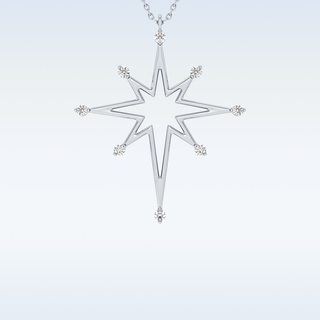 Customized Star Shaped Shaped Moissanite Necklace –  0.17 CT Round Cut in 14K/18K Gold