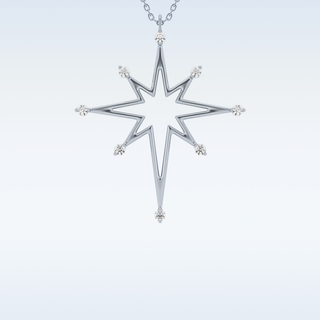 Customized Star Shaped Shaped Moissanite Necklace –  0.17 CT Round Cut in 14K/18K Gold