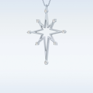 Customized Star Shaped Shaped Moissanite Necklace –  0.17 CT Round Cut in 14K/18K Gold