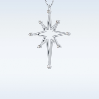 Customized Star Shaped Shaped Moissanite Necklace –  0.17 CT Round Cut in 14K/18K Gold