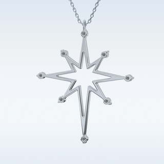 Customized Star Shaped Shaped Moissanite Necklace –  0.17 CT Round Cut in 14K/18K Gold