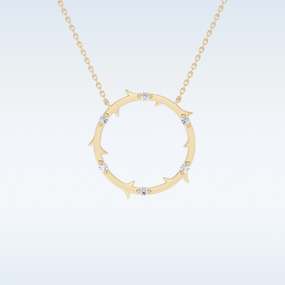 Customized Round Shaped Moissanite Necklace –  0.9 CT Round Cut in 14K/18K Gold