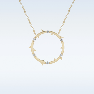 Customized Round Shaped Moissanite Necklace –  0.9 CT Round Cut in 14K/18K Gold